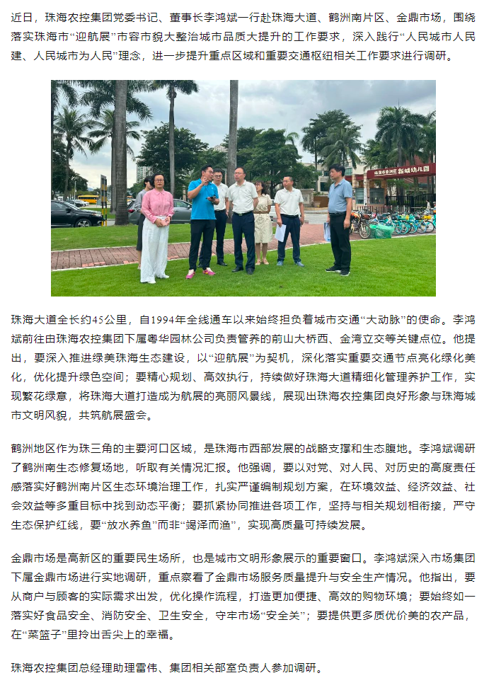 天空网页版页面登录_天空（中国）集团党委书记、董事长李鸿斌调研“迎航展”市容市貌大整治城市品质大提升工作.png